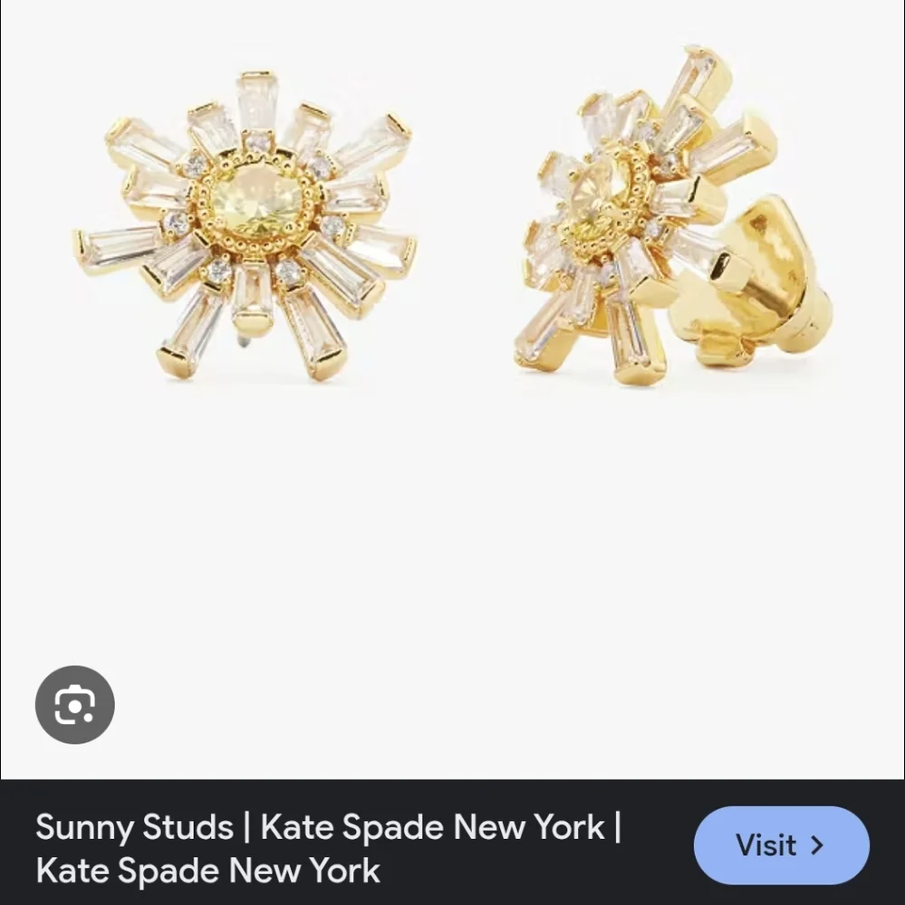 NWT Kate Spade Sunny Studs - Gold/Clear/Yellow